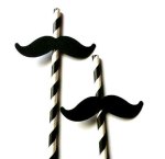 12 Mustache Moustache Party Straws